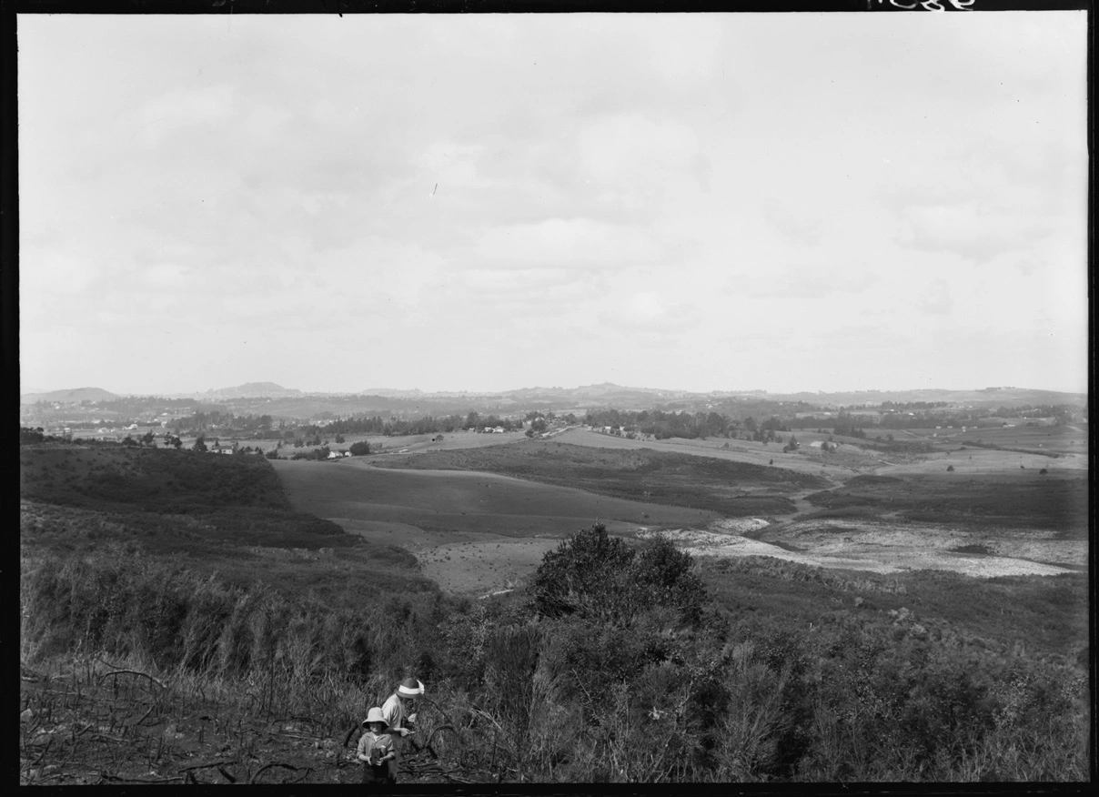 Looking east from Titirangi Road over Green Bay...1920