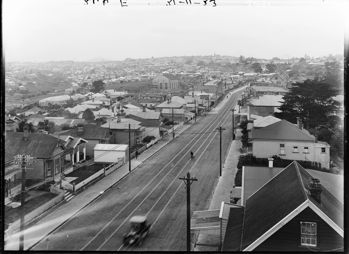 Looking north east from Mount Albert fire bell over Kingsland...1923