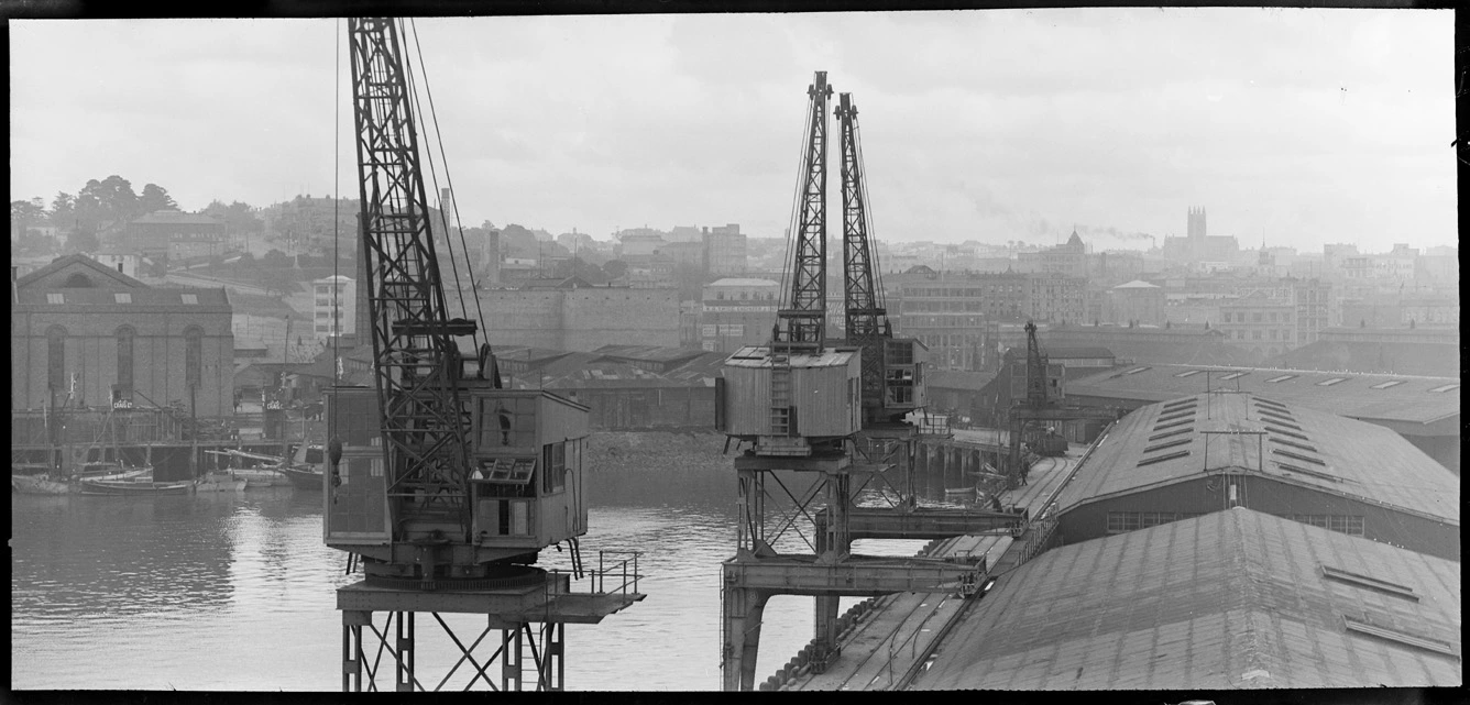 Looking south west from Kings Wharf, 1921