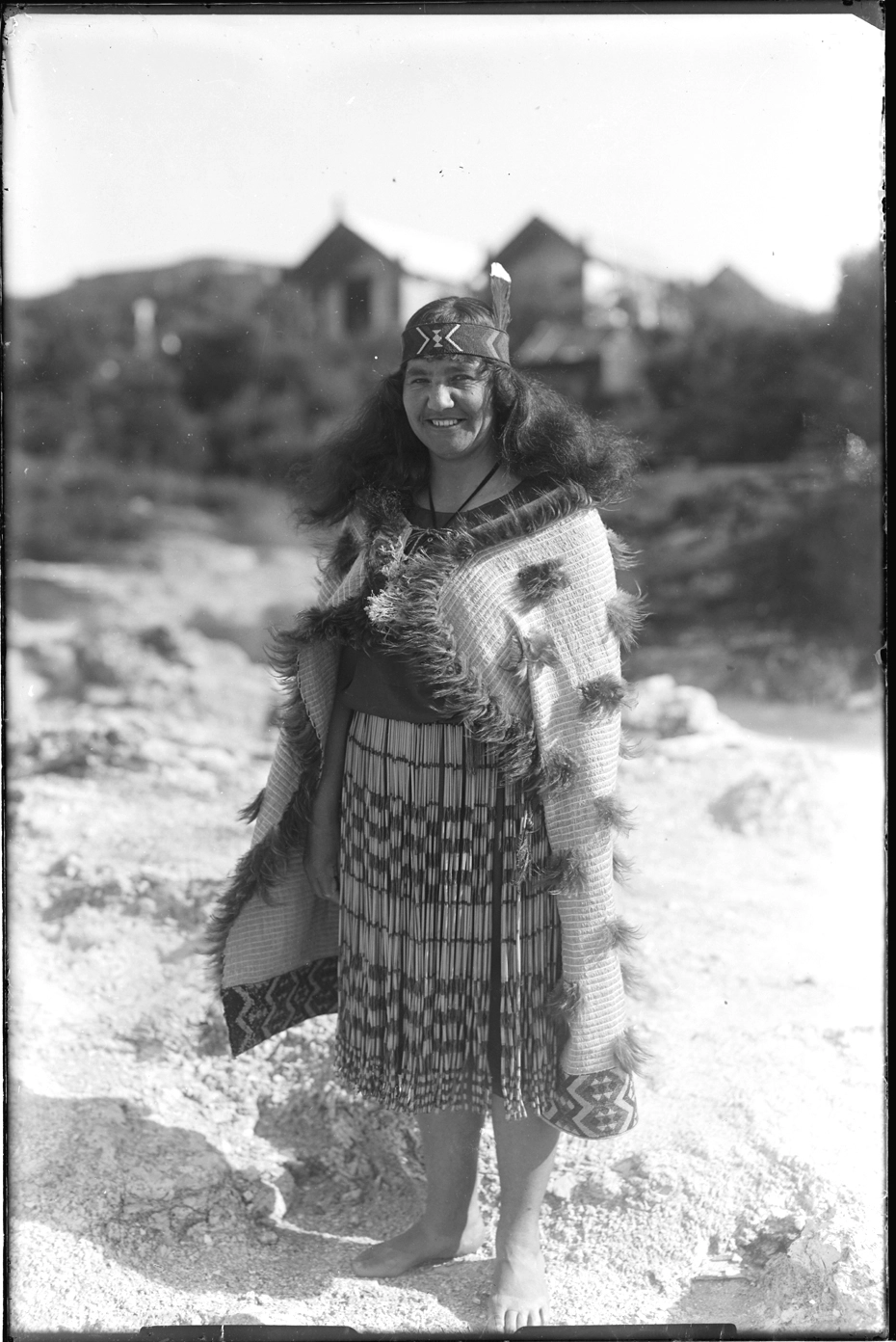 Maori woman in traditional costume