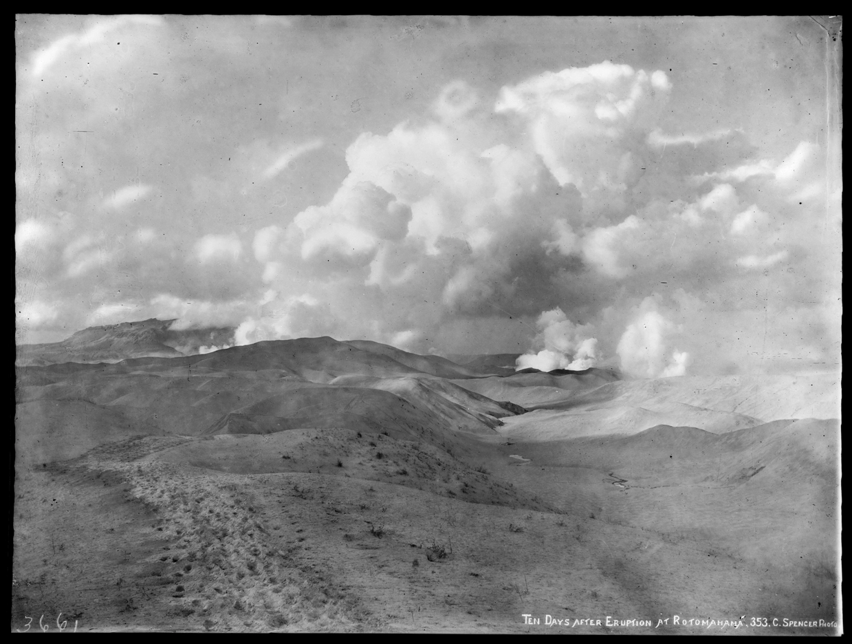 Showing Rotomahana ten days after the eruption of Mount Tarawera in 1886