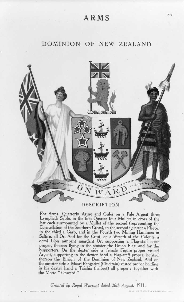 Showing the arms of the Dominion of New Zealand, 1911
