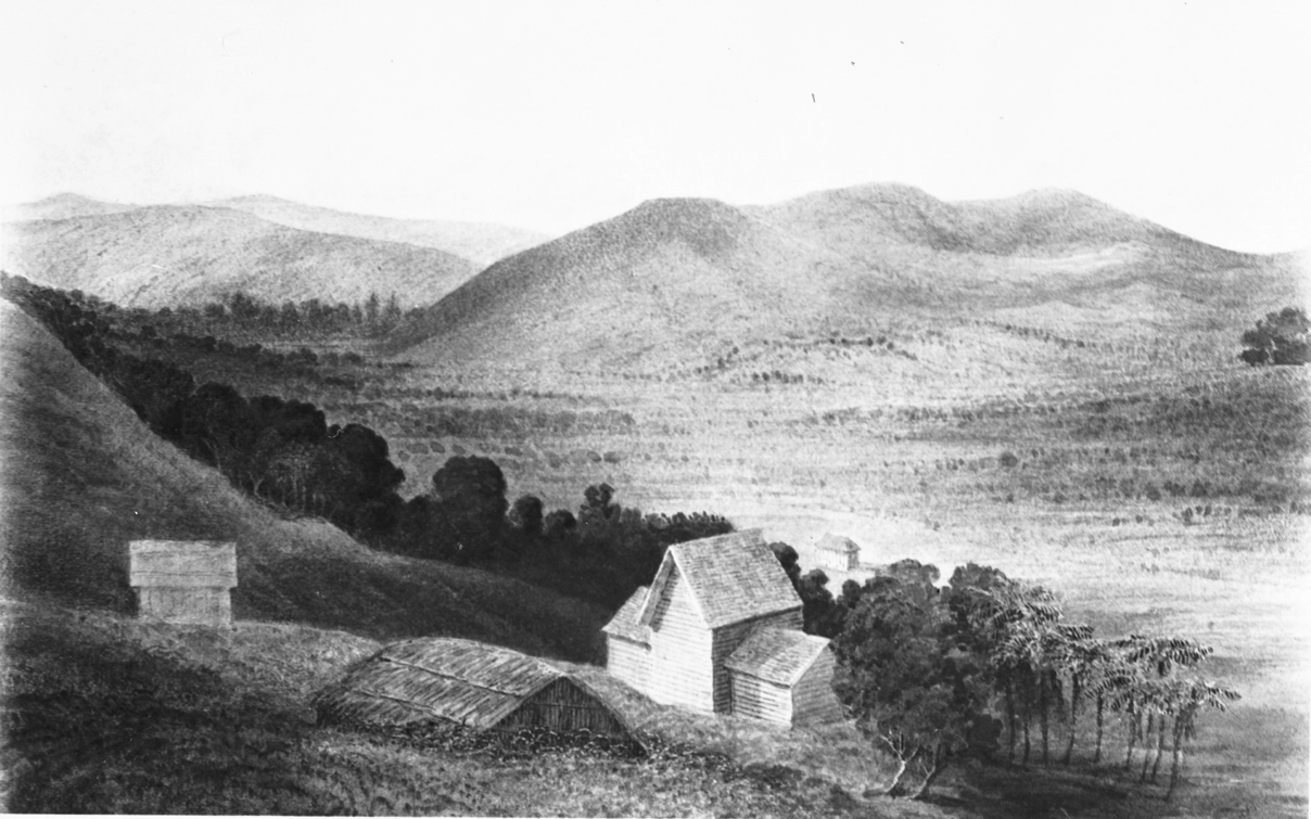 A painting of the Wesleyan Mission Station at Waima, Hokianga