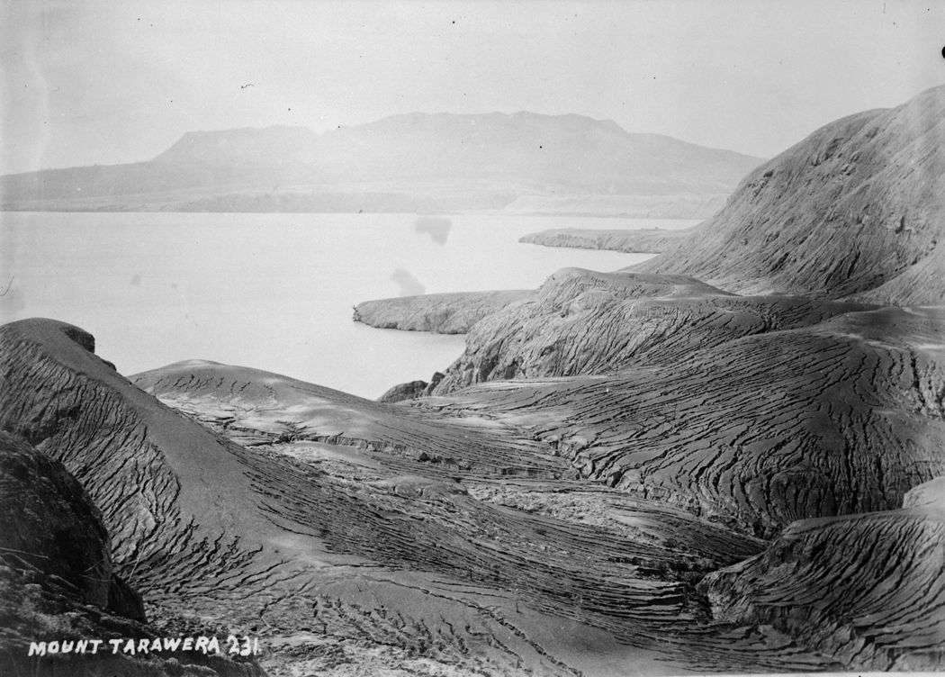 Showing Mount Tarawera after the eruption in 1886