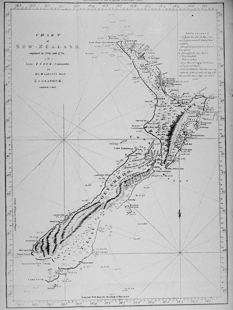 Captains Cook Chart of New Zealand