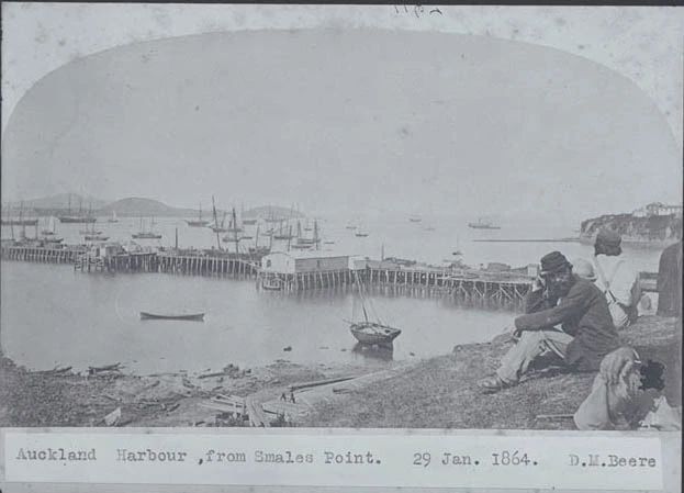 Looking east from Smales Point showing Queen Street Wharf....