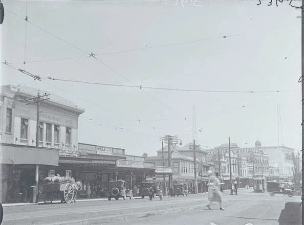Looking west from the vicinity of Queen Street along....