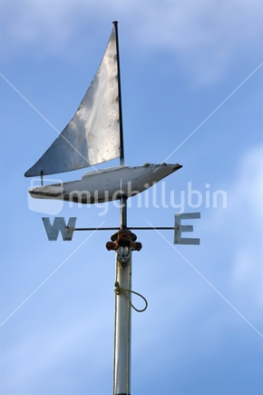 Sailing boat wind direction sign