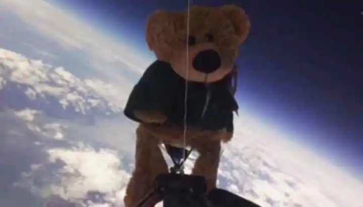 Teddy bear launched into stratosphere