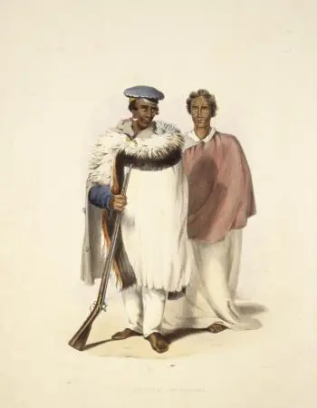 Hone Wiremu Heke Pokai (left) and Eruera Maihi Patuone by George French Angas