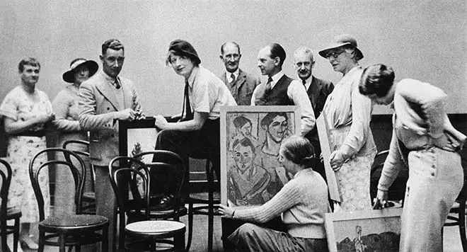 A 1936 photograph of The Group, an association of artists formed in reaction to the conservative art establishment