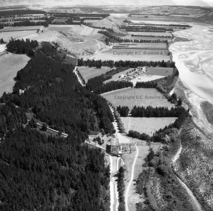 Looking NW over Highbank Power Station. Rakaia ... (10531/10570)