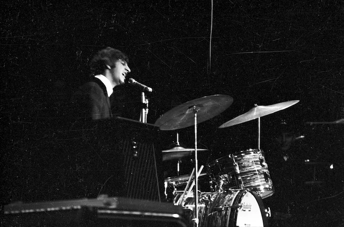 Drummer Ringo Starr of The Beatles, performing in Wellington