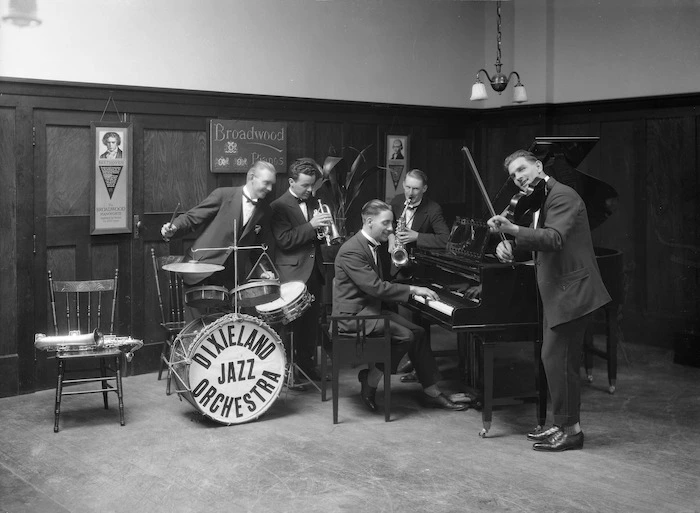 Five members of the Dixieland Jazz Orchestra