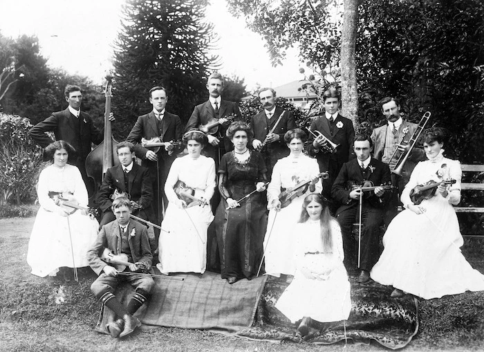 Group portrait of the Kaponga Orchestral Society