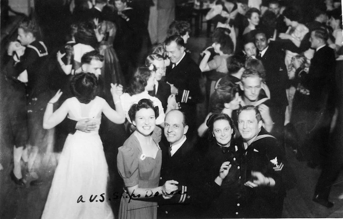 United States sailors and their partners at a dance, Majestic Cabaret, Wellington