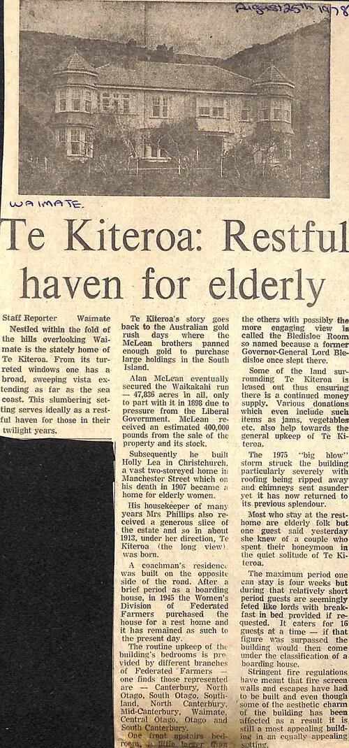 Te Kiteroa: Restful haven for elderly
