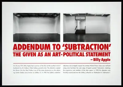 Addendum to 'Subtraction' The Given as an Art-Political Statement