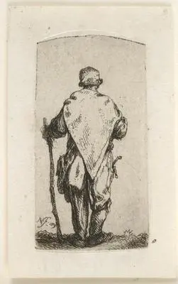 Man Walking with a Stick