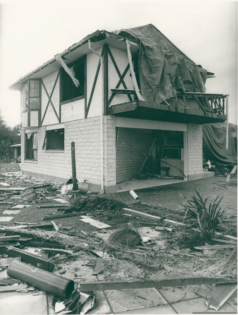 Tornado damage to a house in Halswell