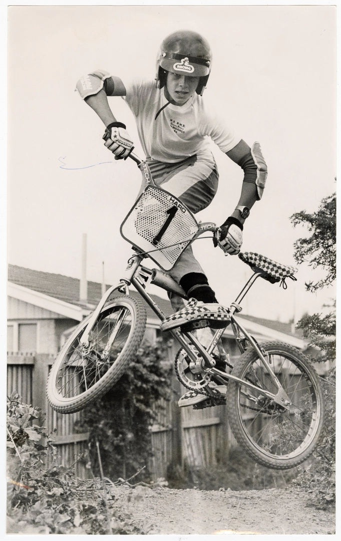 Peter McIntyre on a BMX bike