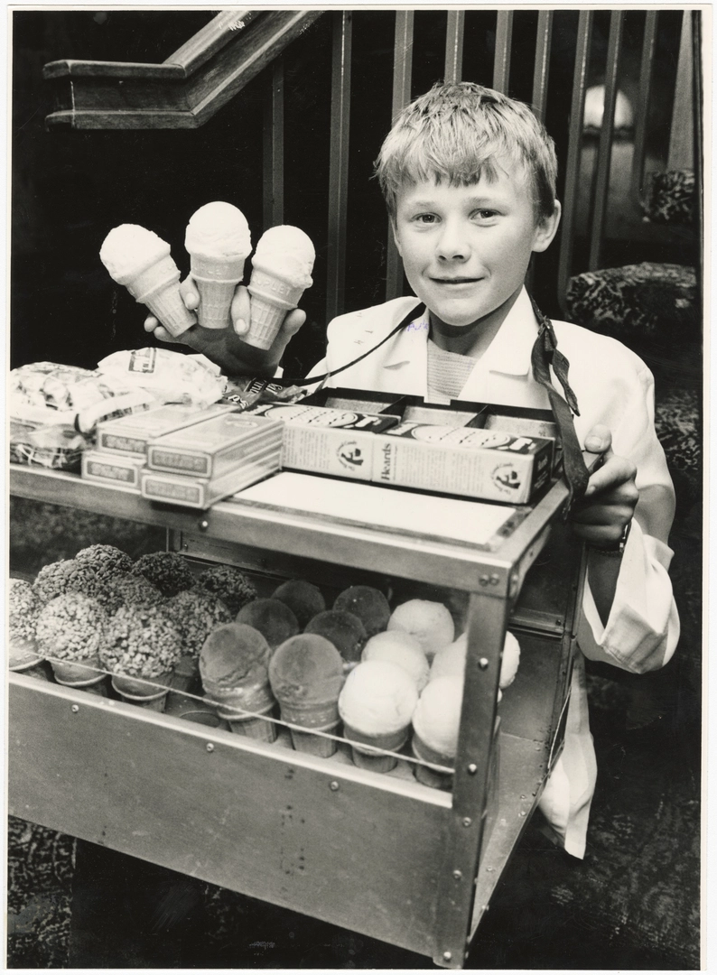 Ice-cream refreshment boy at the Westend Theatre