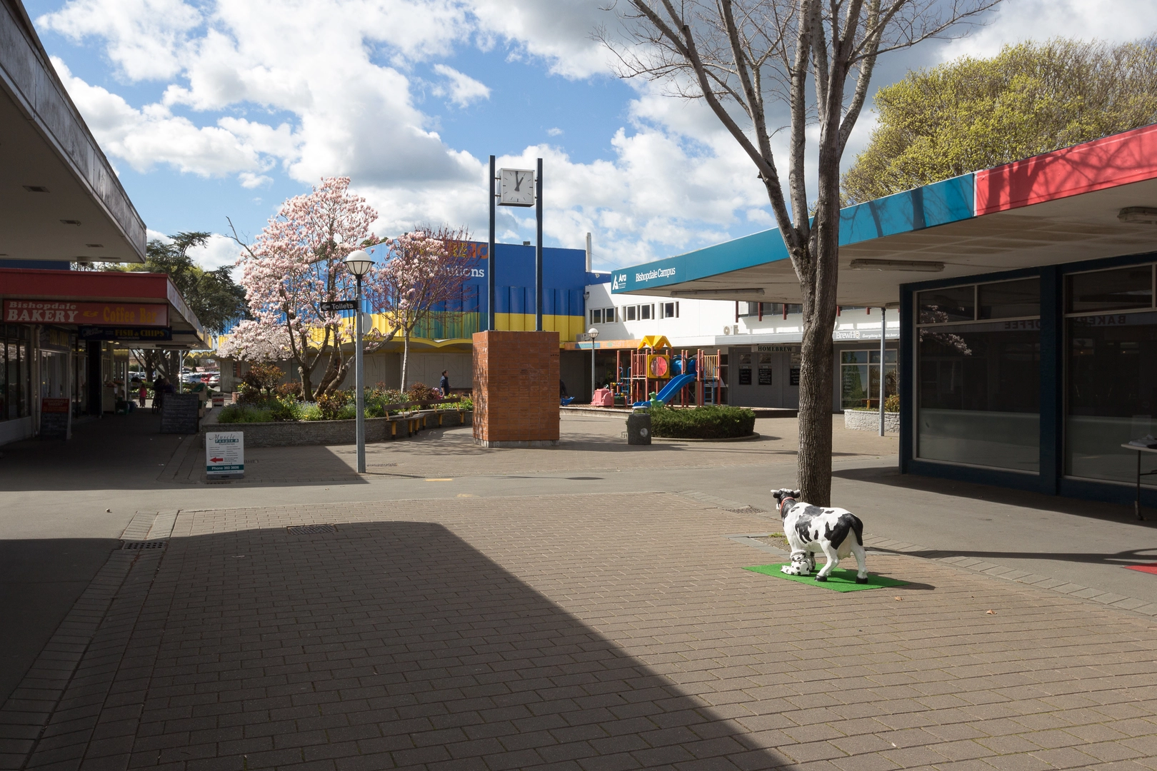 Bishopdale Village Mall on a sunny day