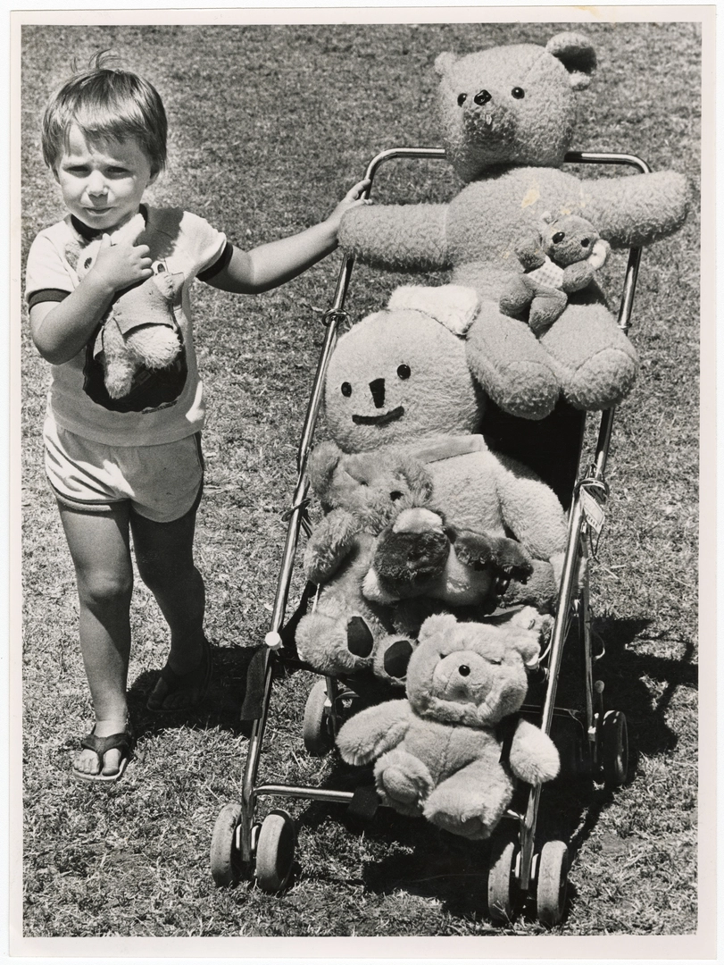 Matthew Richens with teddy bears