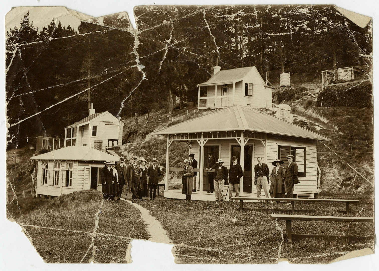 Leper Huts and health officials on Quail Island