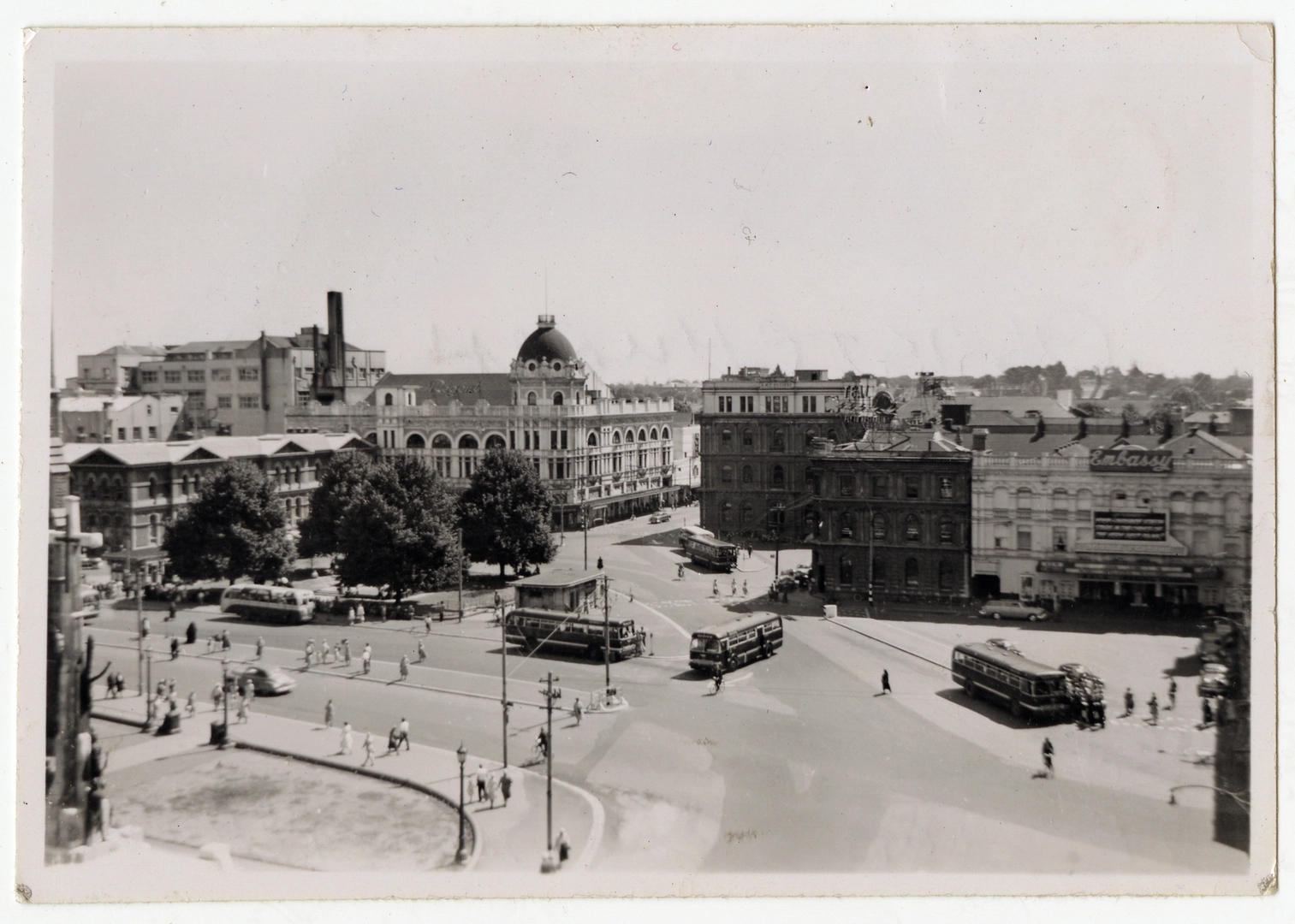 Cathedral Square from the Roof of the Savoy Theatre, about 1957