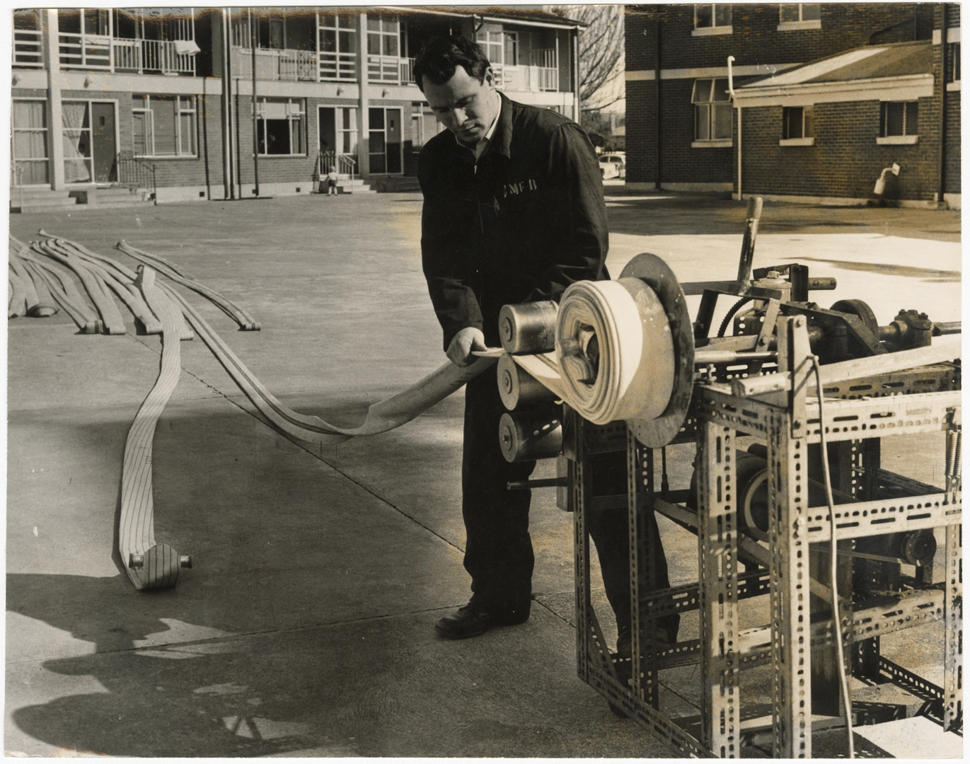 Fire hose winding machine