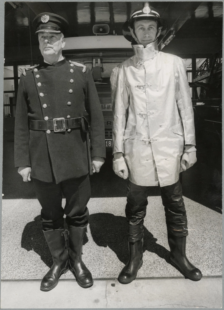 Old and new firefighter uniforms