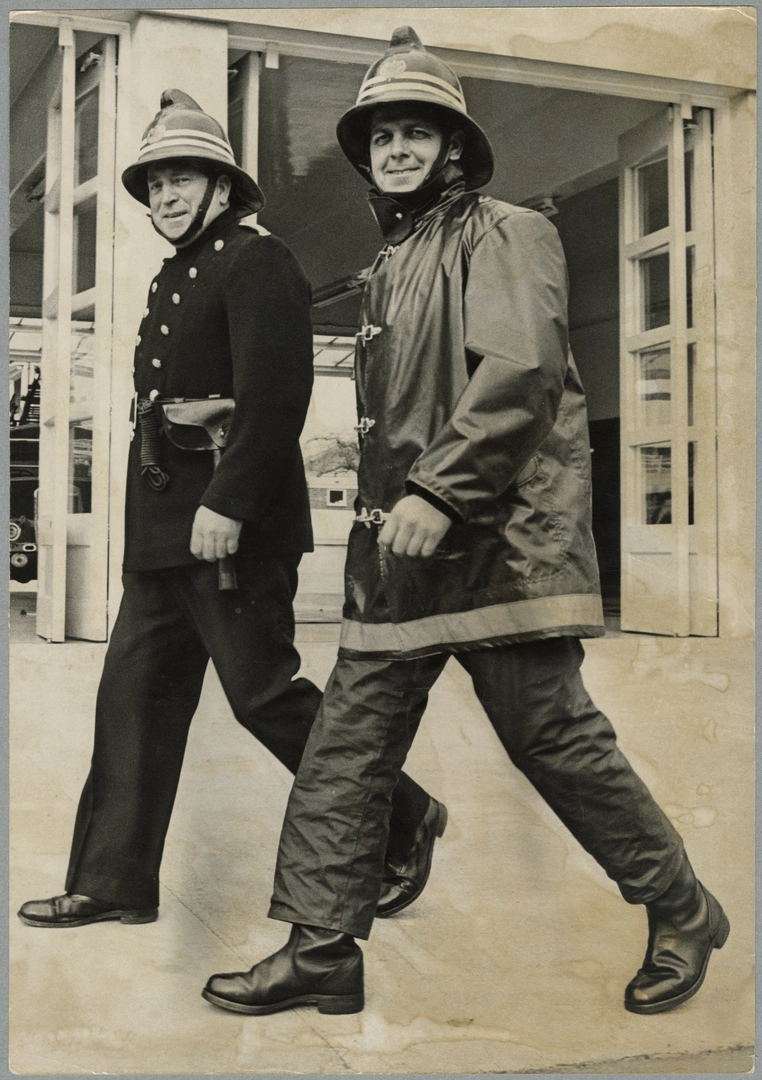 Old and new firefighter uniforms