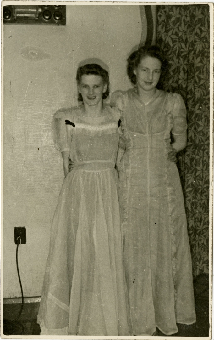 Veda Crofts with a friend