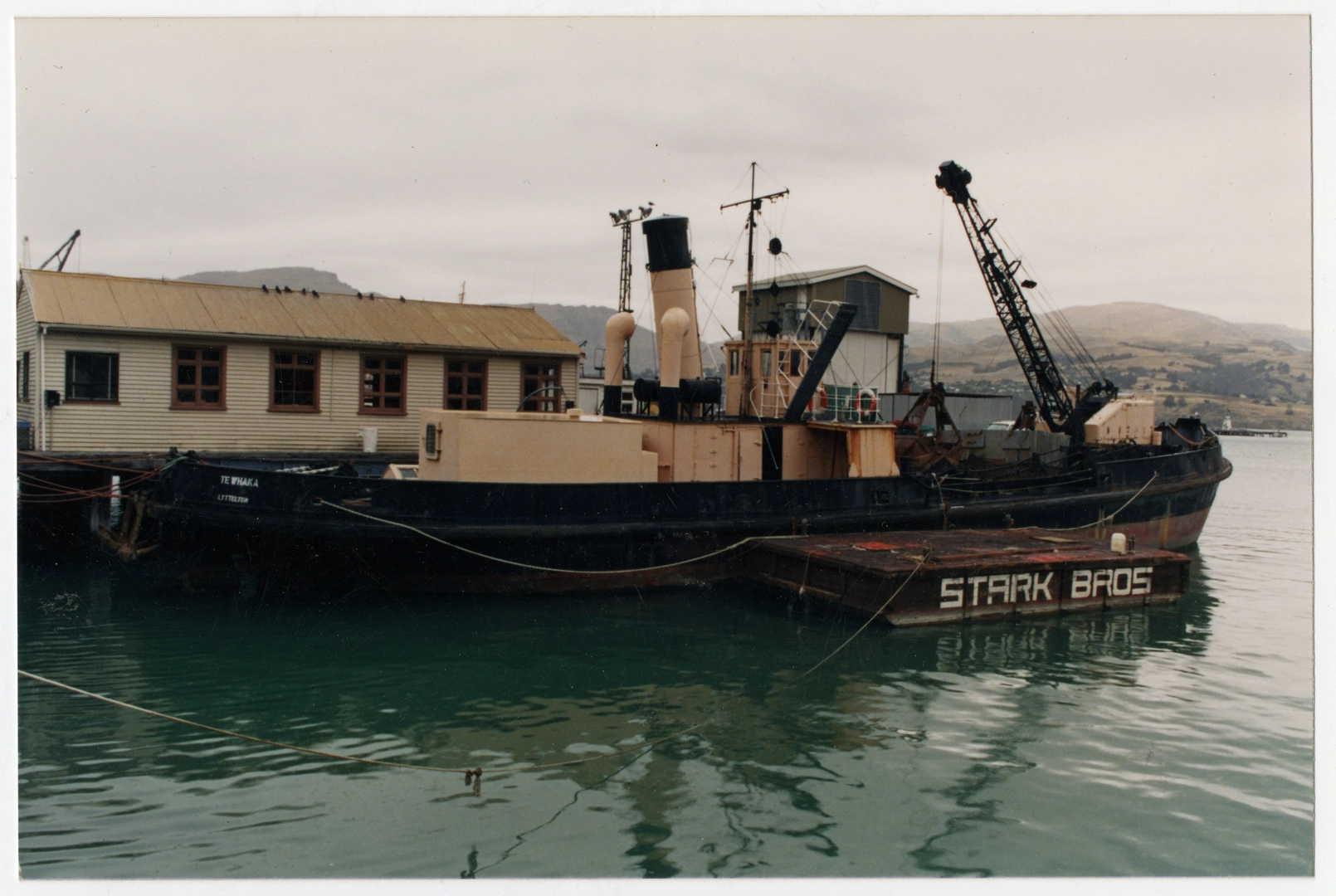 Steam dredge in Lyttelton