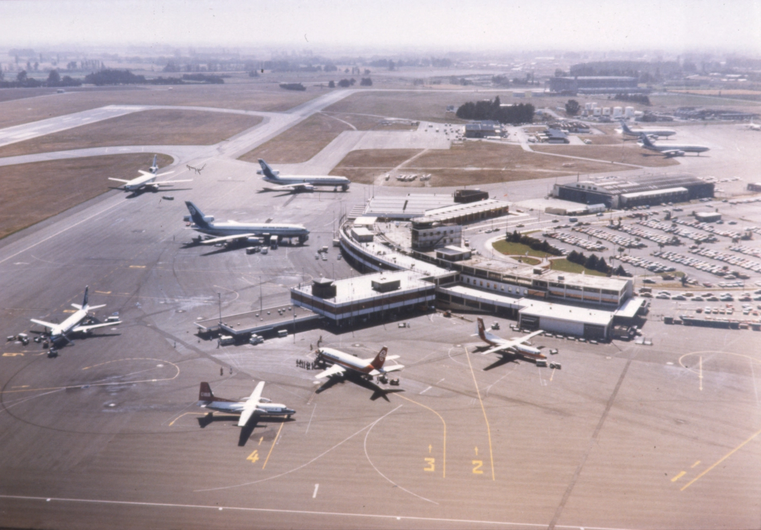 Aerial view of Christchurch Airport