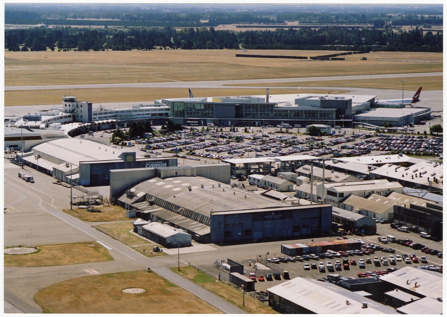 Aerial view of Christchurch Airport