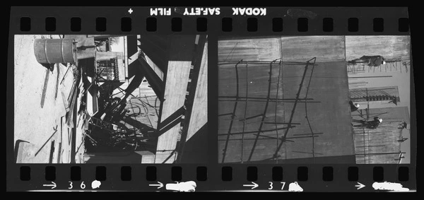 Scenes from accident at Town Hall building site