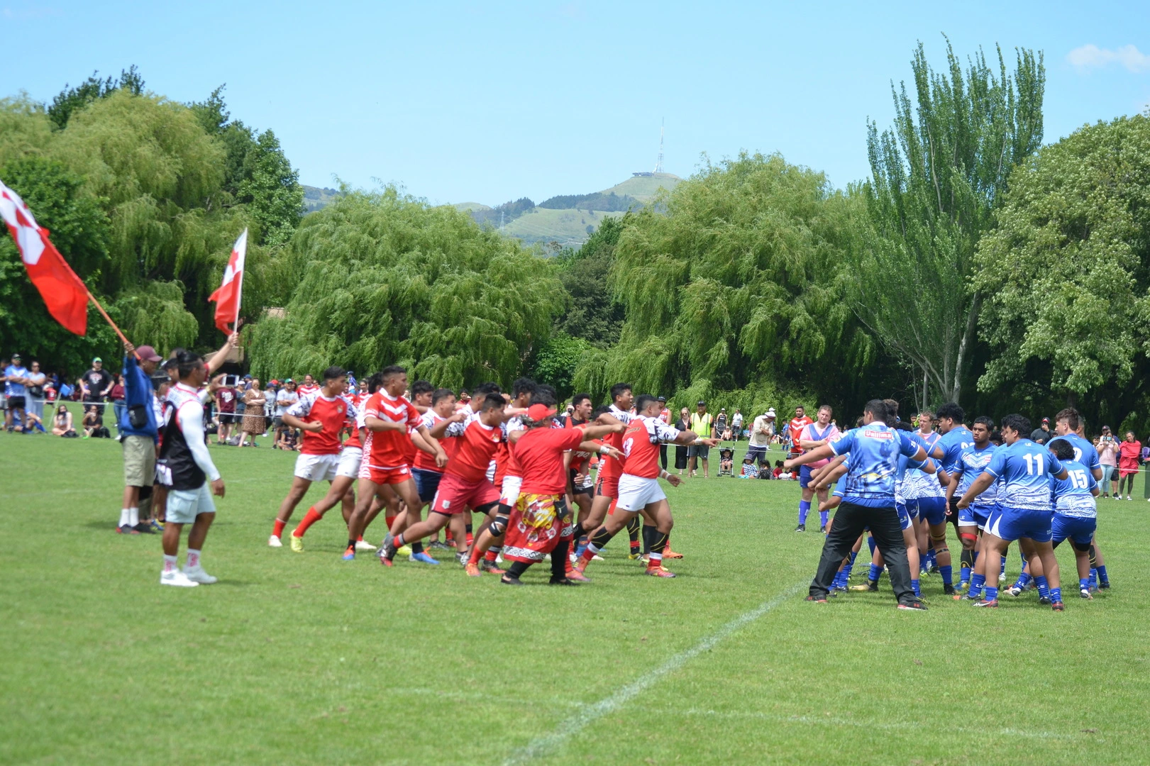 Malie and Tongan youth team challenge.