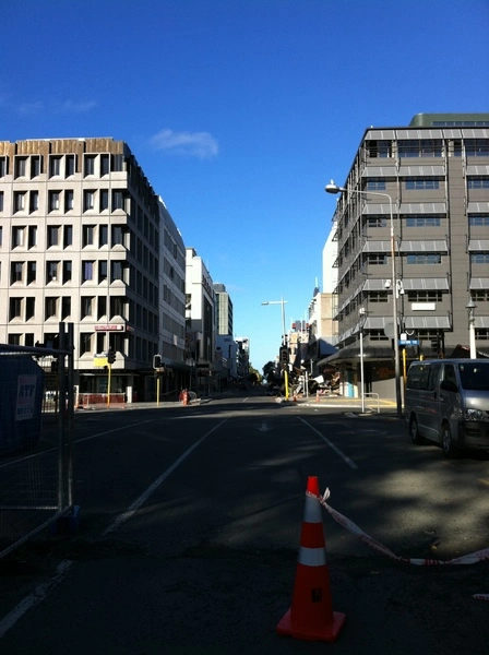 Buildings on corner of Hereford Street and Oxford Terrace