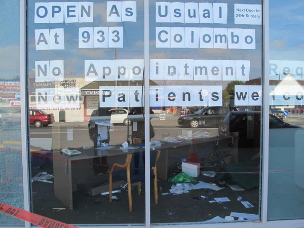 Damaged ProMed Doctors Surgery, Edgeware Road