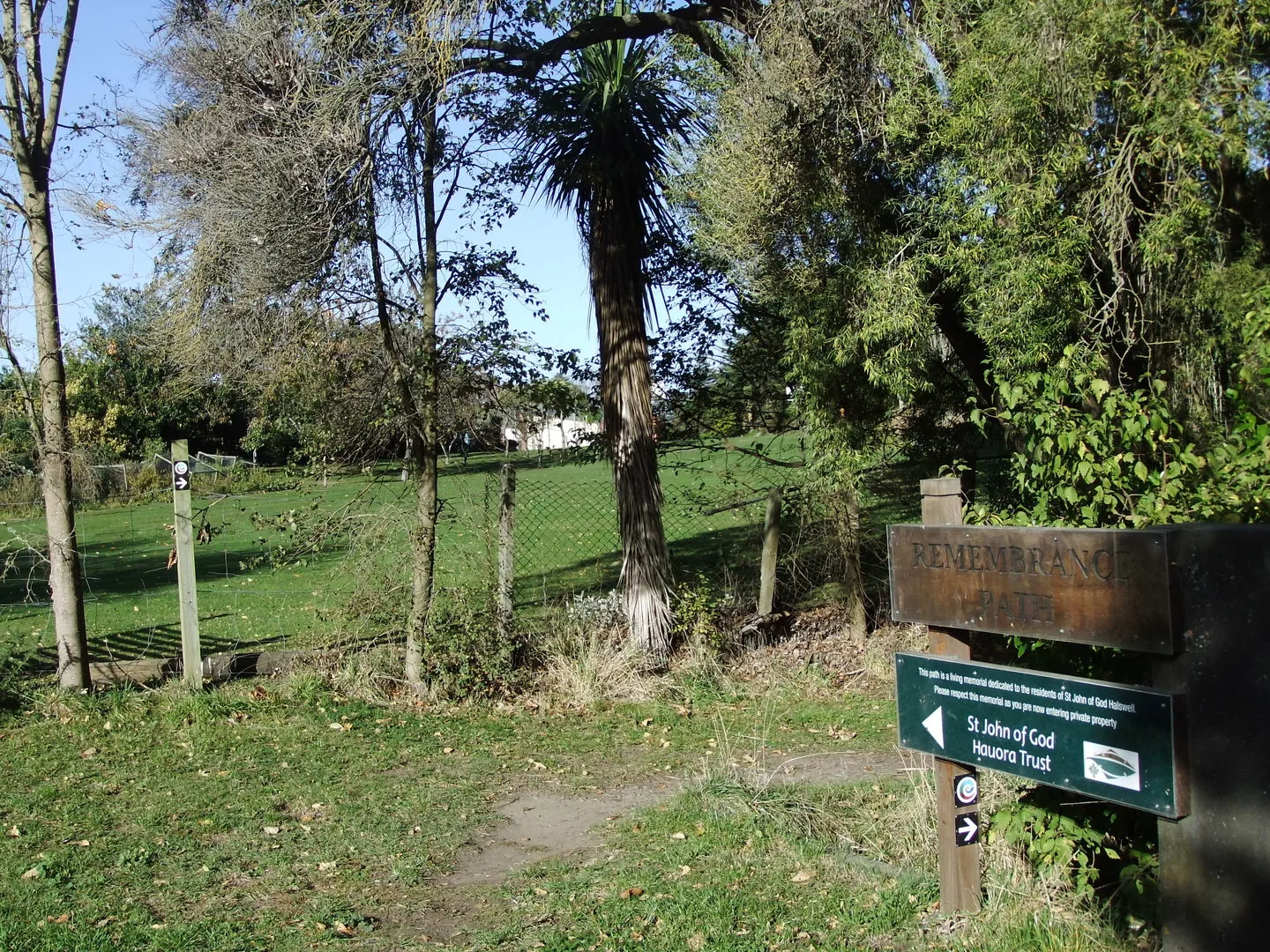 St John of God Remembrance Path sign