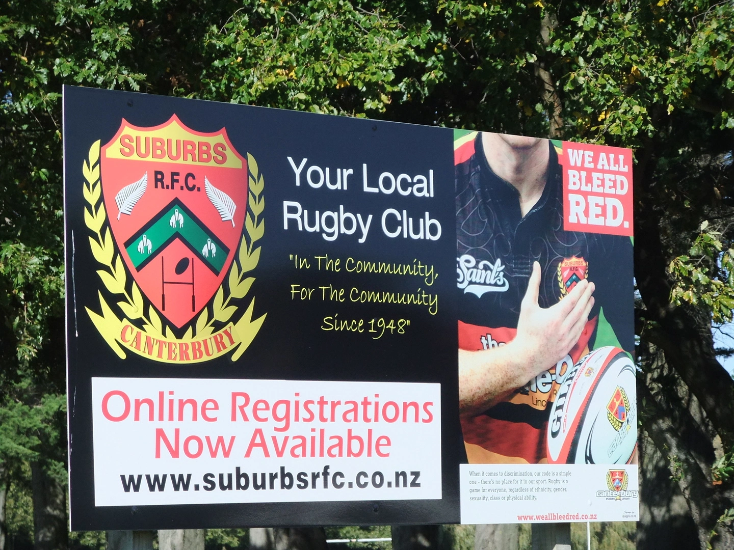 Suburbs Rugby club billboard