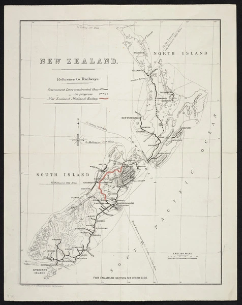 The New Zealand Midland Railway. General mapThe New Zealand Midland Railway. Enlarged map of the railway : showing also the area within which Crown Land is reserved for selection of land grant