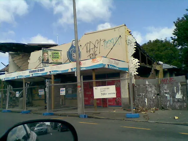 Damaged Stanmore Road Dairy