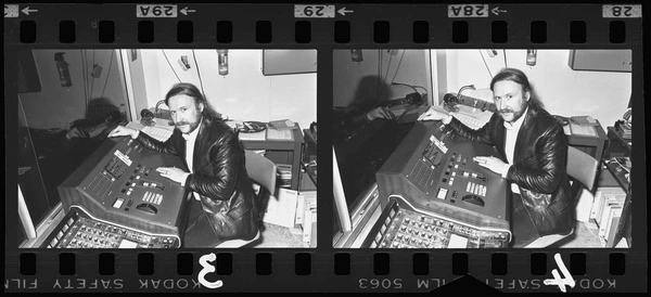 Chris Allen with lighting controls of the Court Theatre