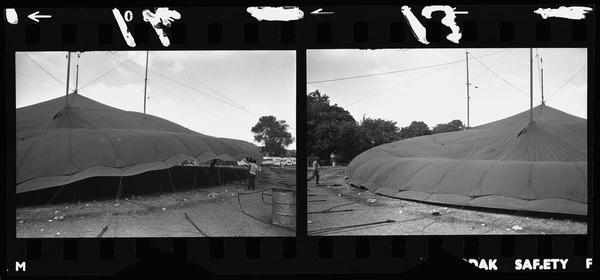 The Moscow Circus’s big top coming down