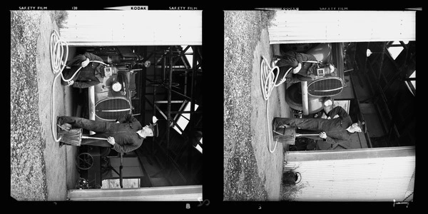 George Thompson, Ted Smith, and vintage smoke helmet