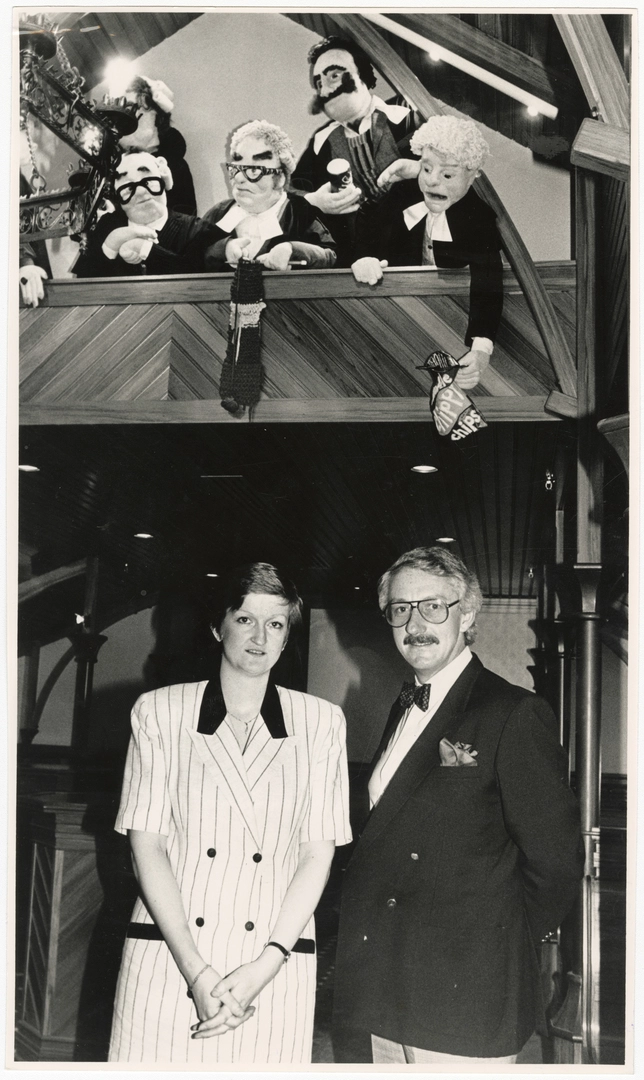 Brenda Carter and Andrew Brownell in Rumpole's Bar