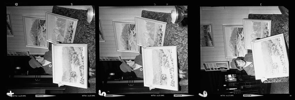 Audrey Durant with landscape paintings